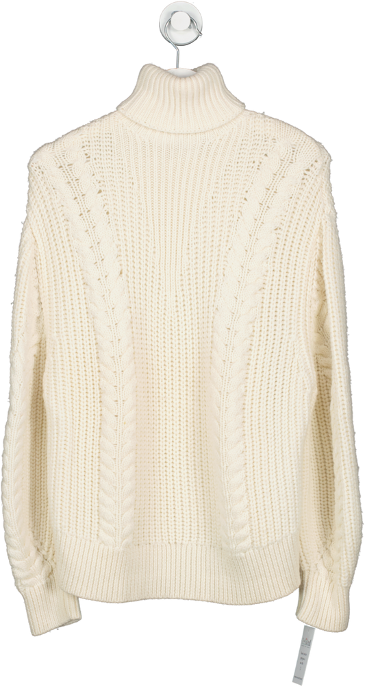 Emilia Wickstead Cream Deep Cable Knit Sweater UK S