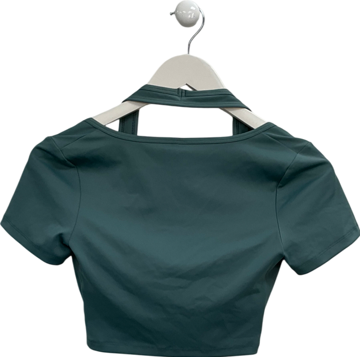 Fashion Nova Green Short Sleeve Layered Crop Top UK S
