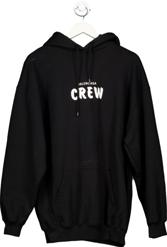 Balenciaga Black Oversize 'crew' Hoodie UK S