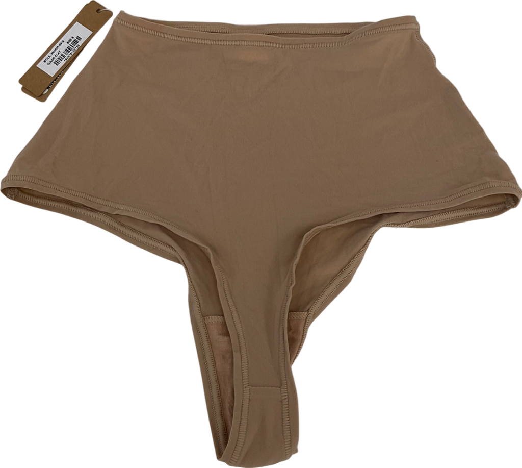 SKIMS Nude High Waist Seamless Thong In Clay UK S