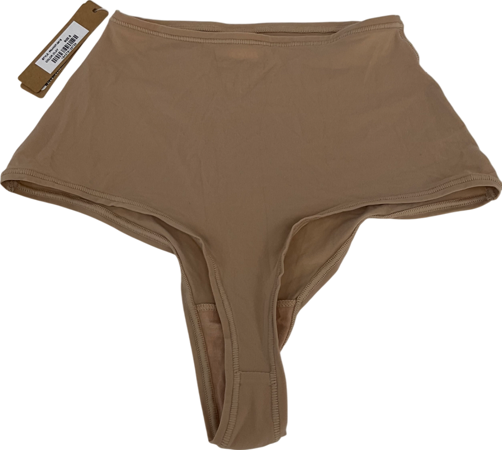 SKIMS Nude High Waist Seamless Thong In Clay UK S