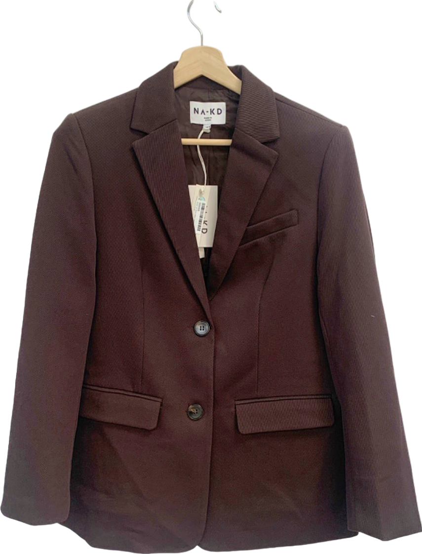Na-kd Brown Oversized Twill Blazer EU 38 UK 12
