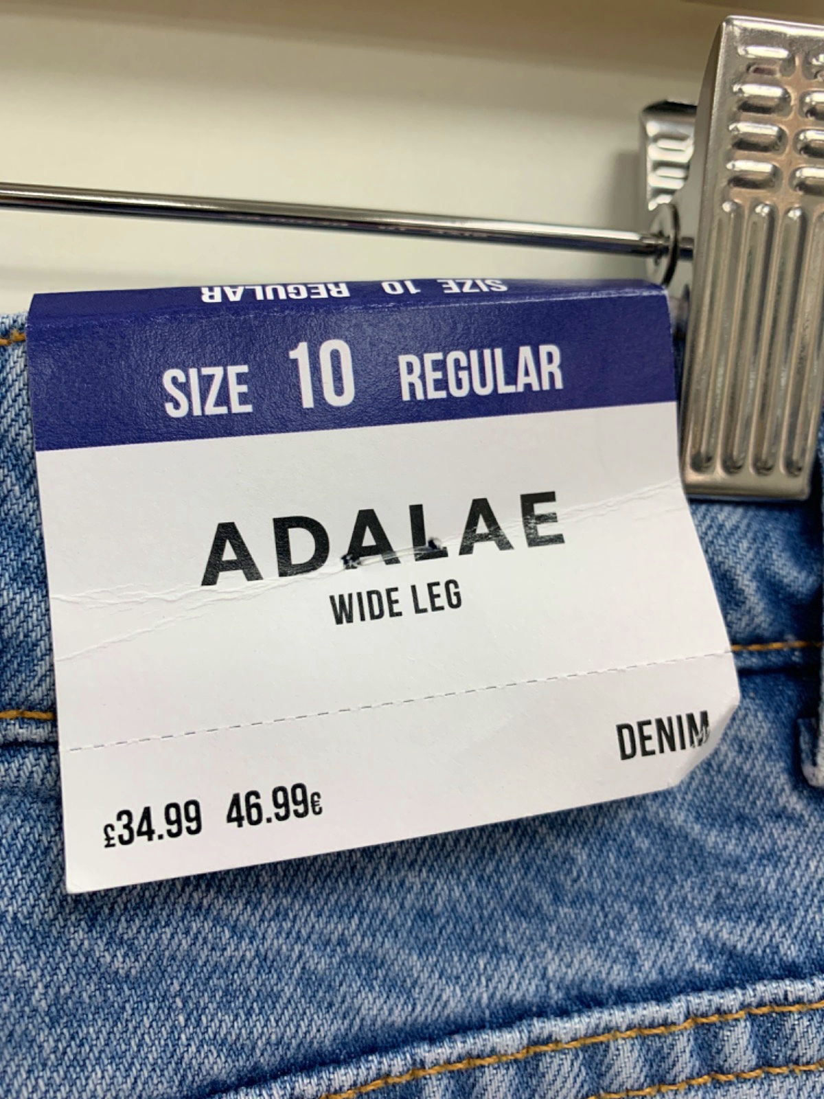 New Look Blue Adalae Wide Leg Jeans UK 10