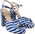LK Bennett Blue Amanda Striped Woven Platform Sandal UK 5 EU 38