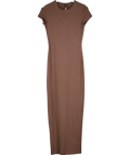 SKIMS Brown Soft Cotton Mix Short Sleeve Maxi Dress UK M