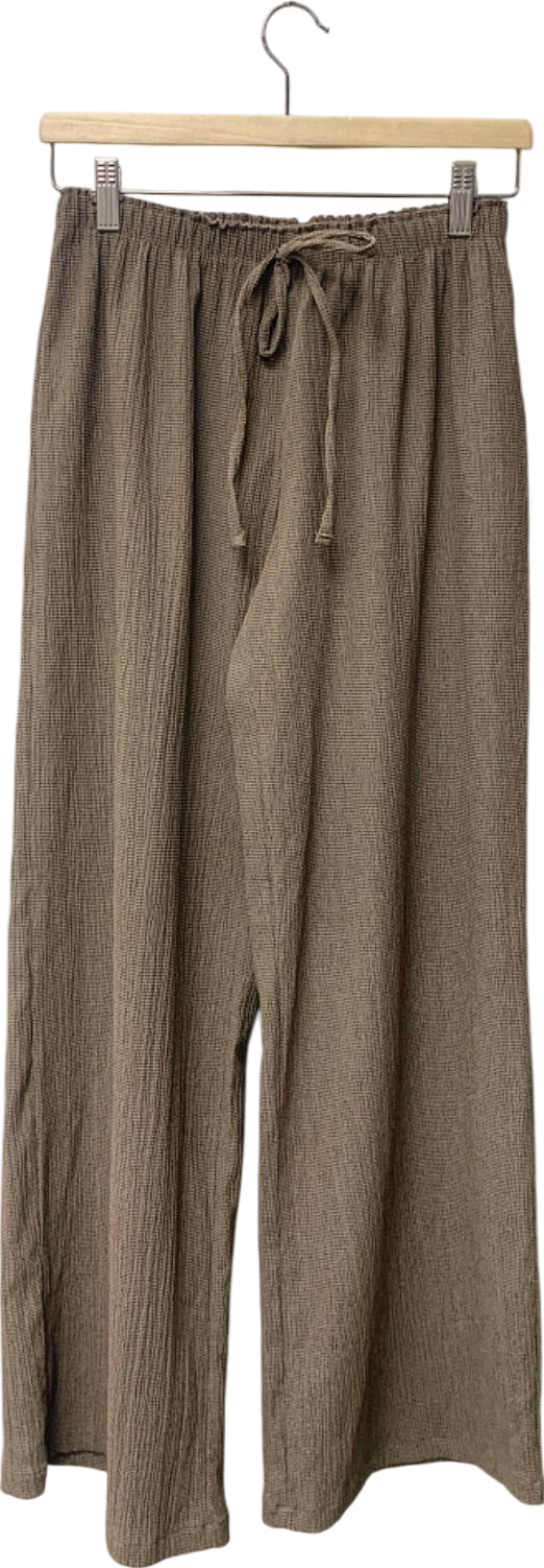 Zara Brown Textured Trousers UK M