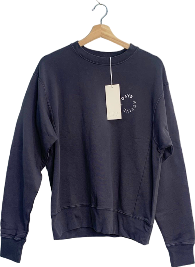 7 Days Active Dark Grey Monday Crew Neck Sweater S