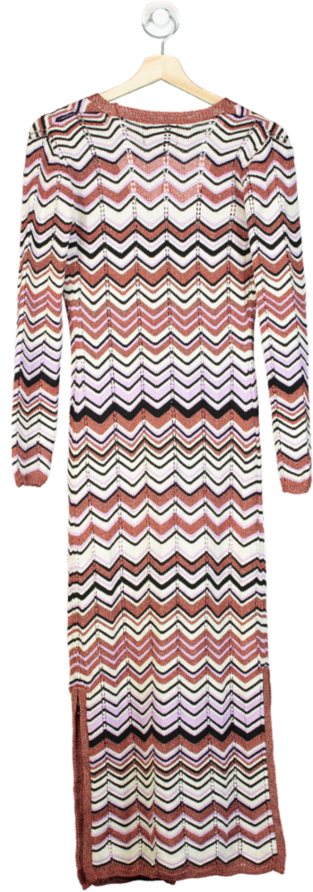 River Island Purple-White-Red Zigzag Knit Dress XS