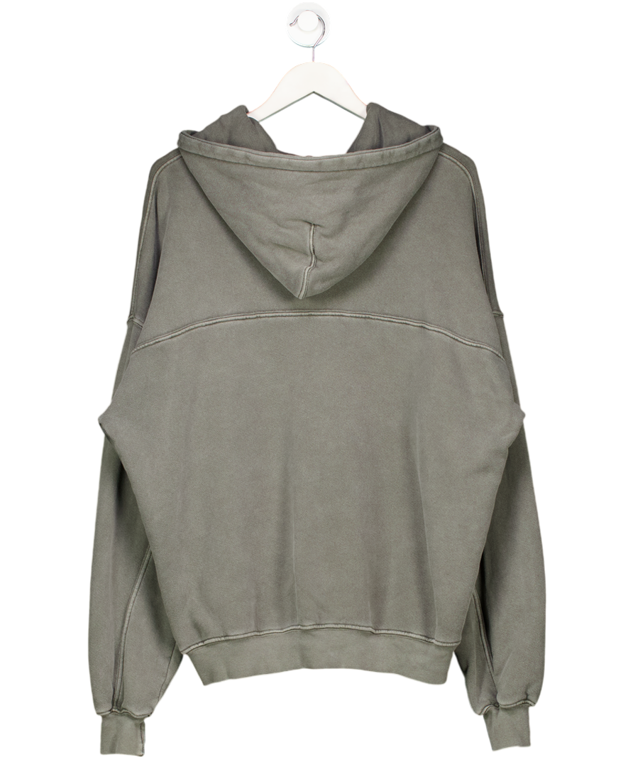 Joah Brown Grey Washed Zip Hoodie One Size