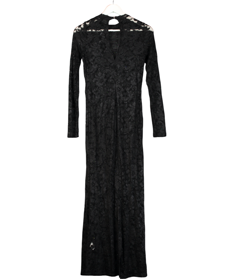 New Look Black Lace Maxi Dress UK 12
