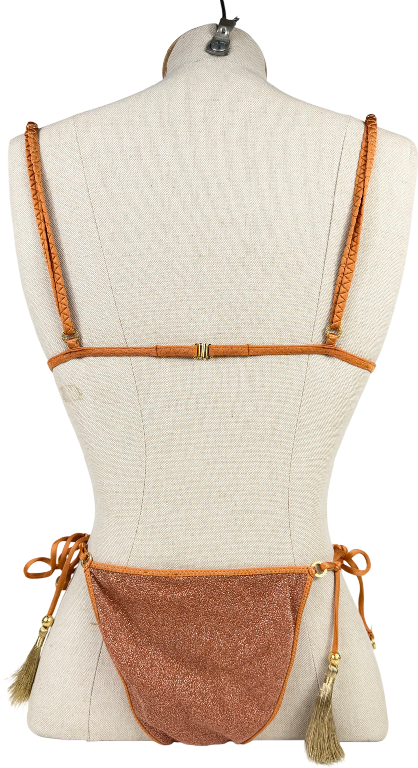 Hanne bloch Orange Glitter Bikini UK S
