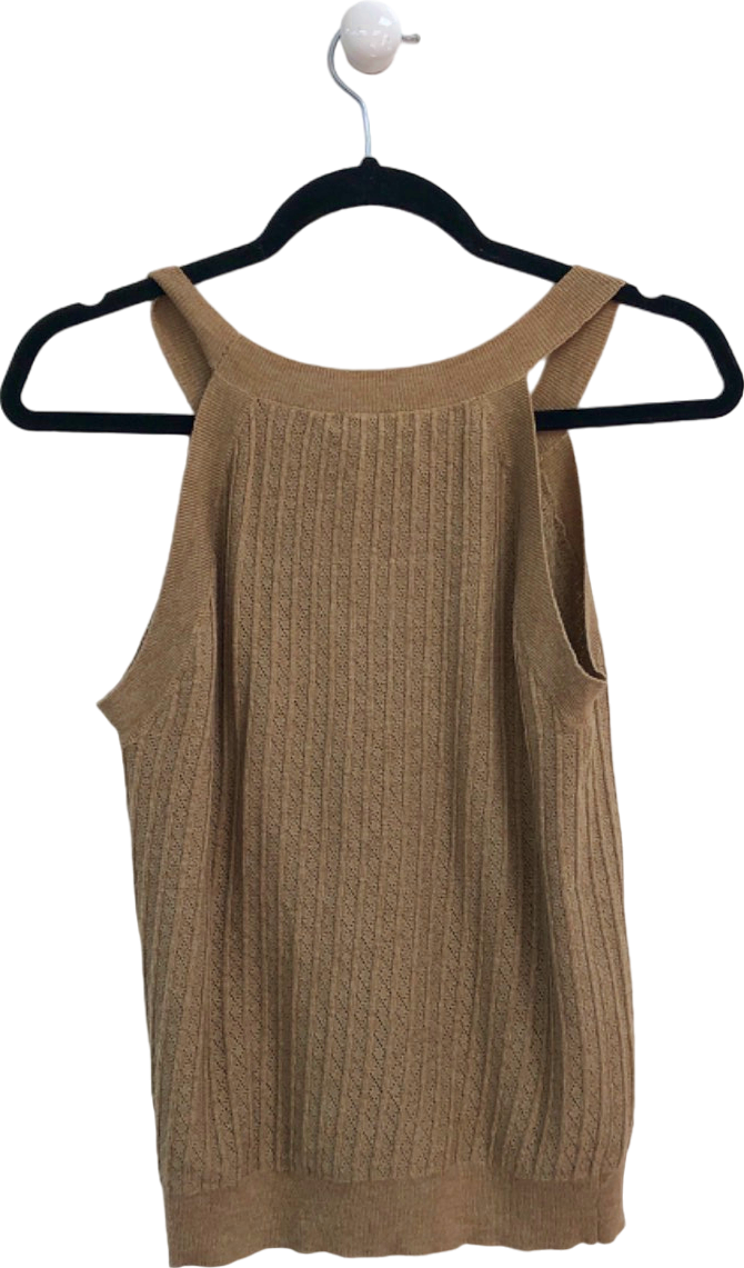 MOTF Beige Sleeveless Knit Top UK M