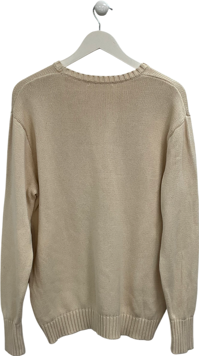 Brandy Melville Cream Cotton Crew Neck Sweater UK S/M