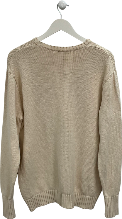 Brandy Melville Cream Cotton Crew Neck Sweater UK S/M