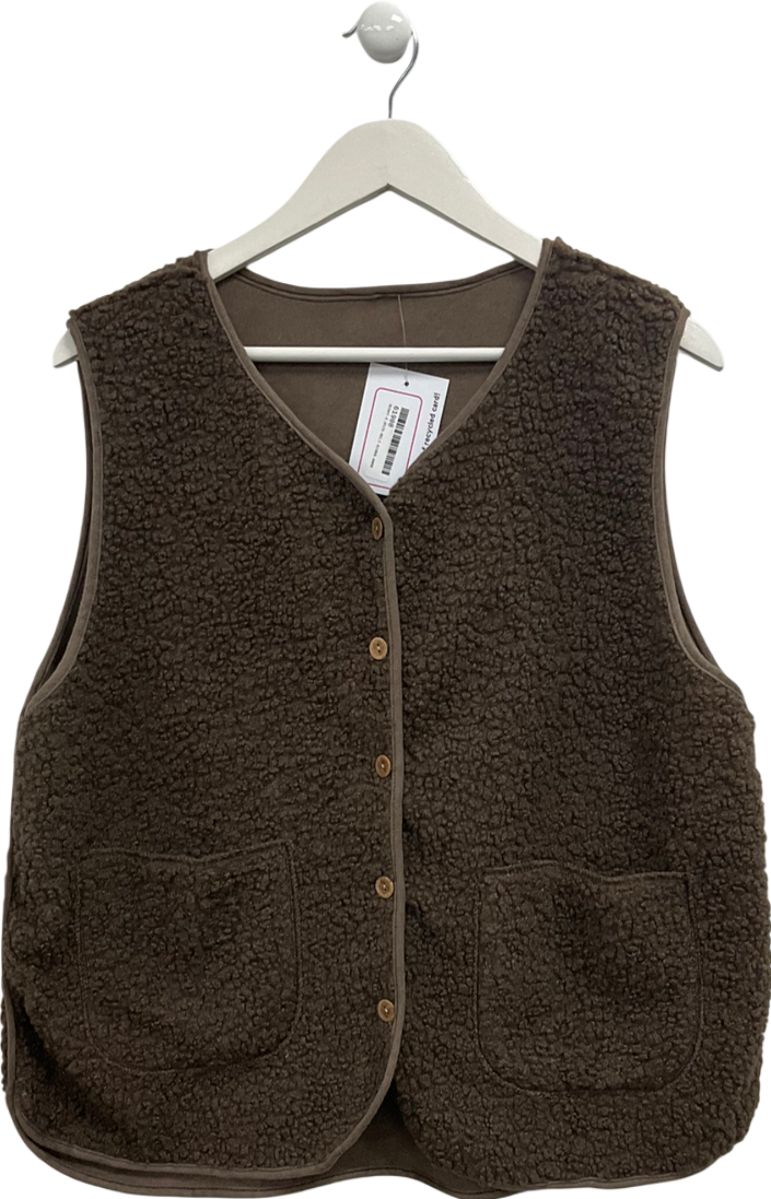 Brown Faux Sherling Gilet UK S/M