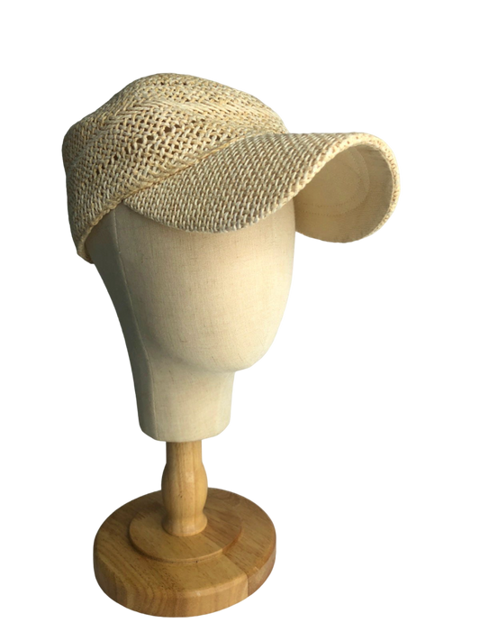 Echo Beige Woven Straw Baseball Cap M