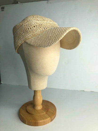 Echo Beige Woven Straw Baseball Cap M