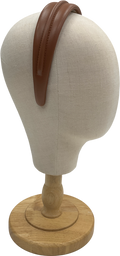 Brown Faux Leather Tan Headband One Size