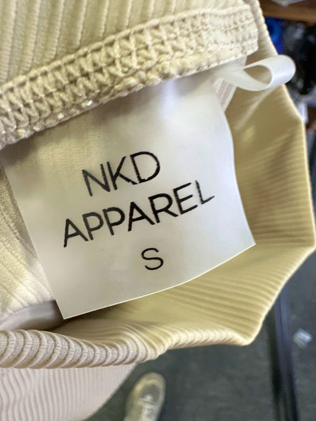 NKD Apparel Cream Ribbed Leggings UK S