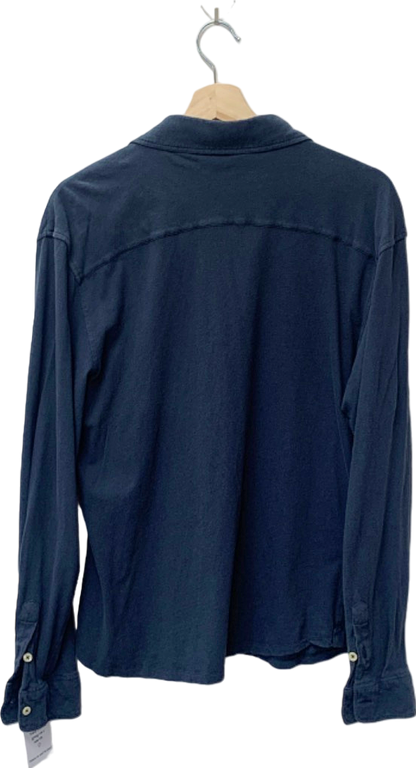 Frescobol Carioca Navy Cotton Linen Shirt Size L