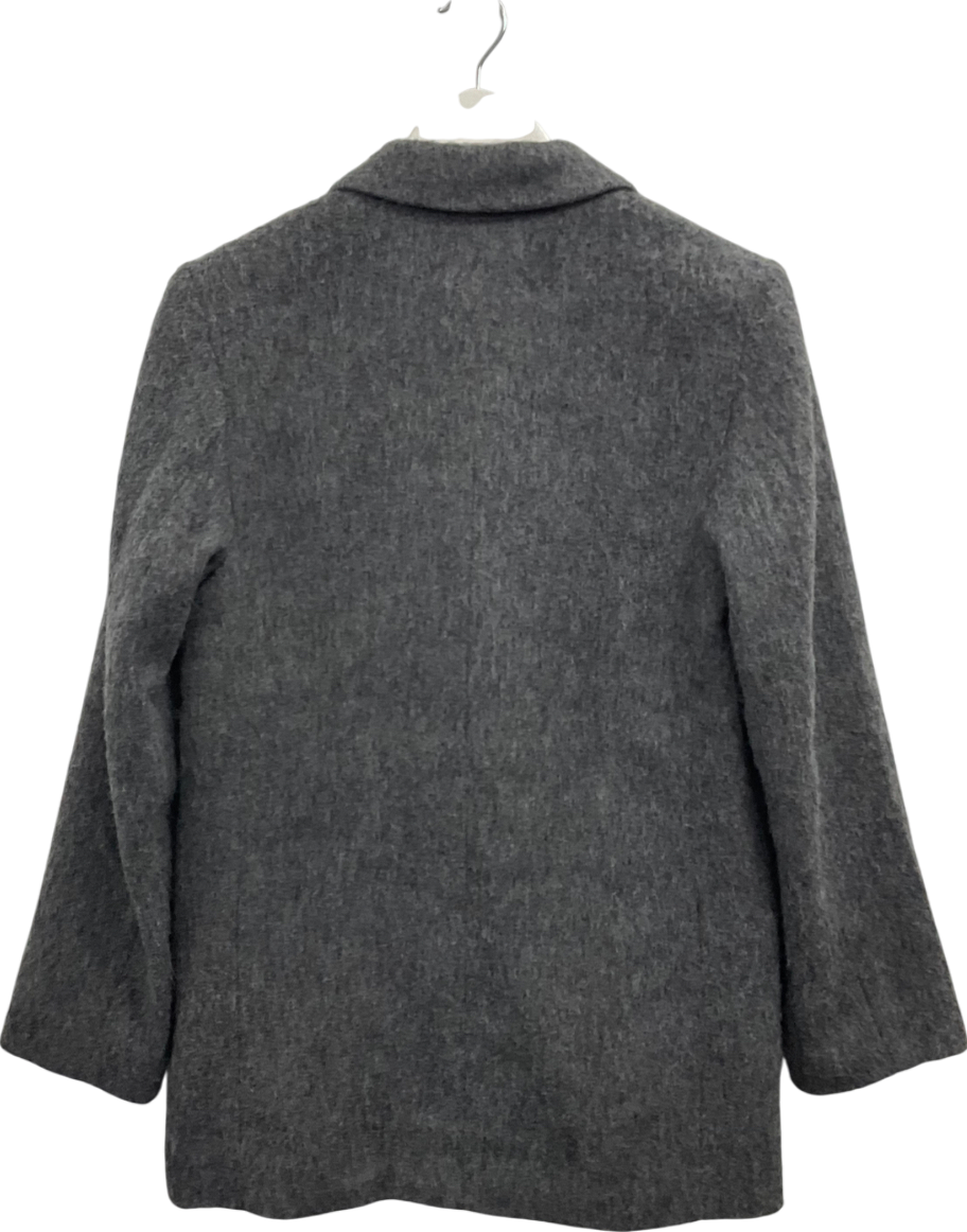 H&M Grey Brushed Wool Blend Jacket UK XS