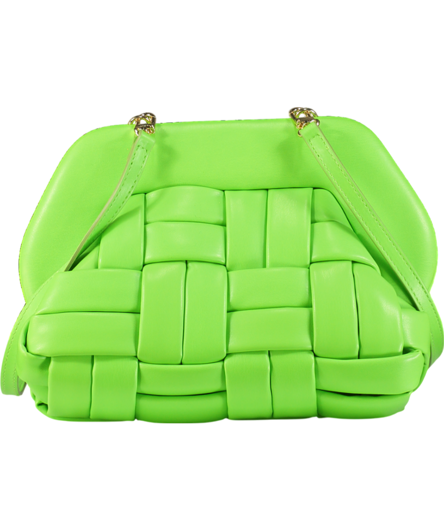 Themoirè Green Bios Woven Mantis Pochette Clutch Bag With Crossbody Strap