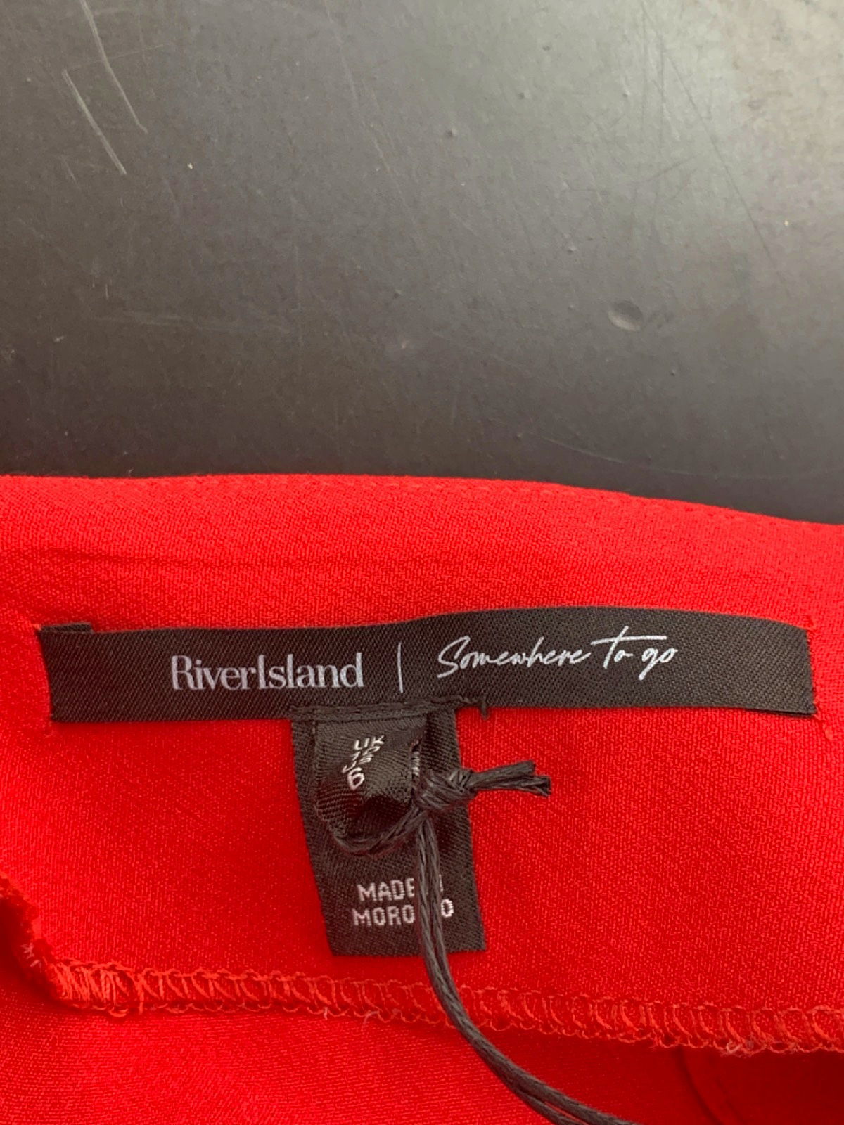 River Island Red High-Waisted Pencil Skirt UK 10