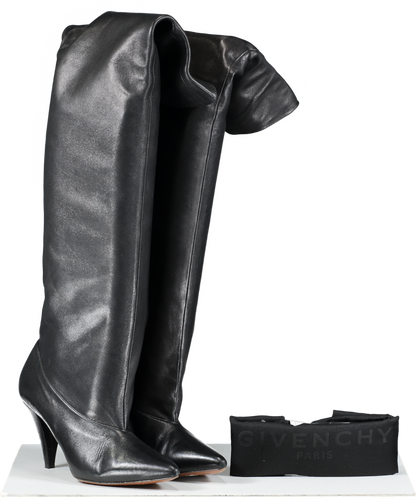 GIvenchy Black Lambskin Over The Knee Boots UK 7 EU 40 👠