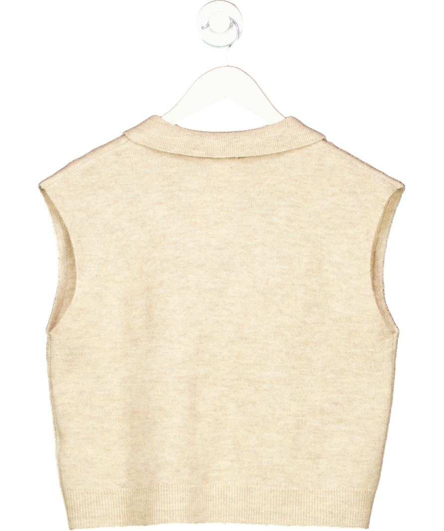PRETTY LAVISH Beige Hayden Knit Top UK M