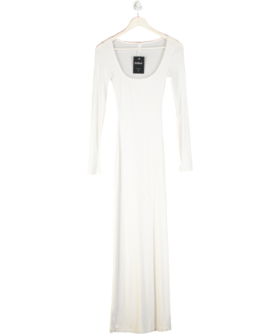 SKIMS White Soft Lounge Long-sleeve Stretch-jersey Maxi Dress UK XS