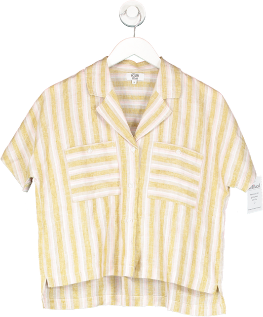 ecoer Multicoloured Organic Linen Stripe Shirt UK M