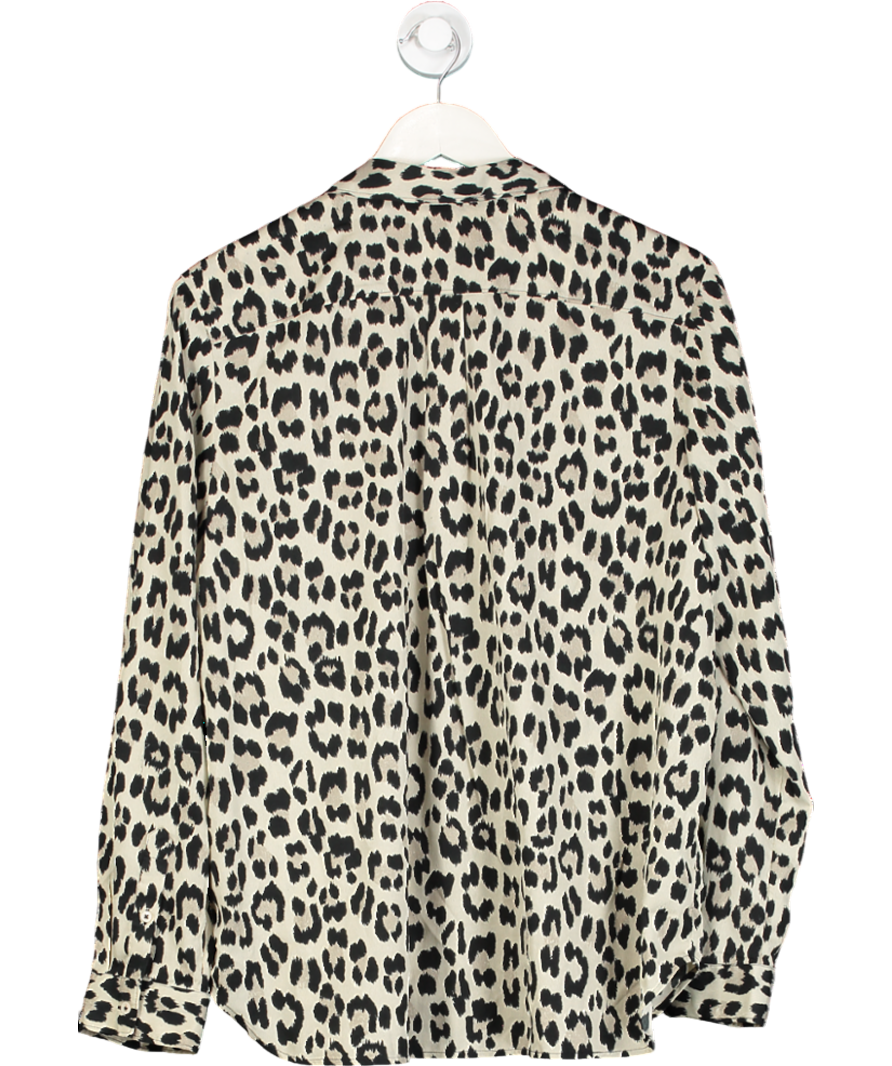 French Connection Beige Leopard Print Long Sleeve Shirt UK 14