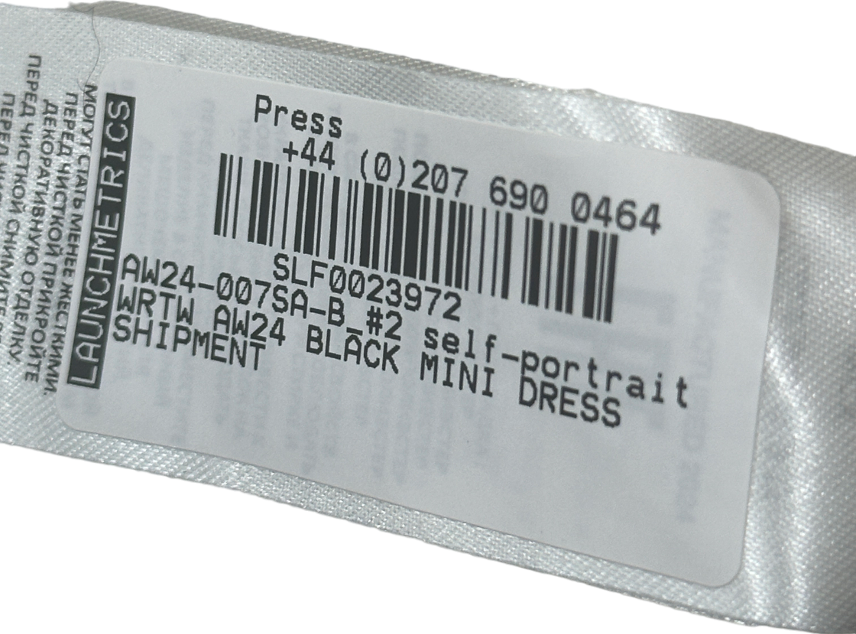 Self-Portrait Black Mini Dress UK 8