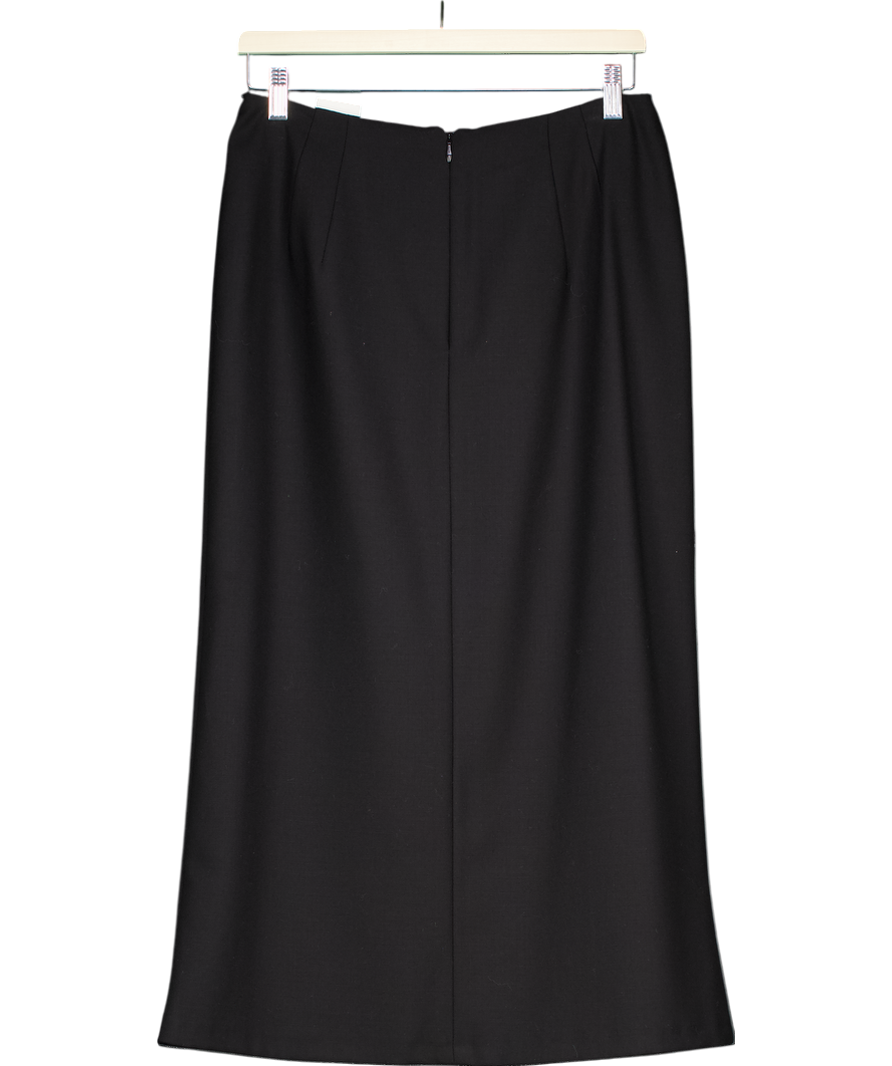 M&S Black Knee Length Wool Pencil Skirt UK 14