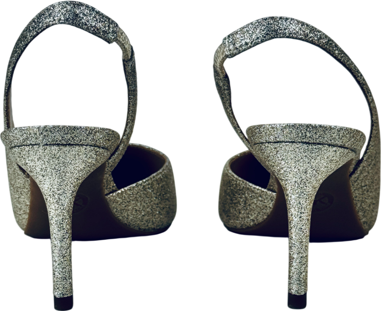 MICHAEL Michael Kors Pale Metallic Gold Alina Flex Slingback Heels UK 4.5 EU 37.5 👠