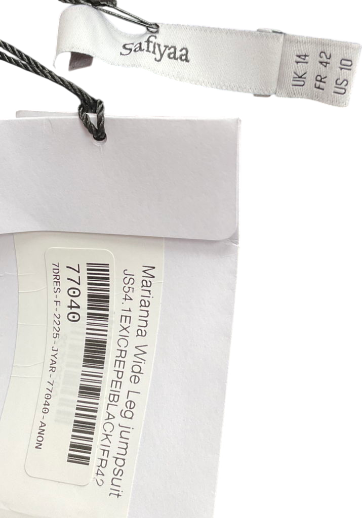 safiyaa Black Marianna Wide Leg Jumpsuit UK 14