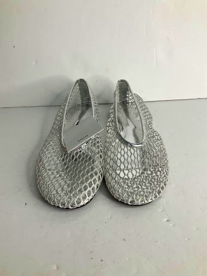 MANGO MNG Silver Mesh Ballet Flats UK 5