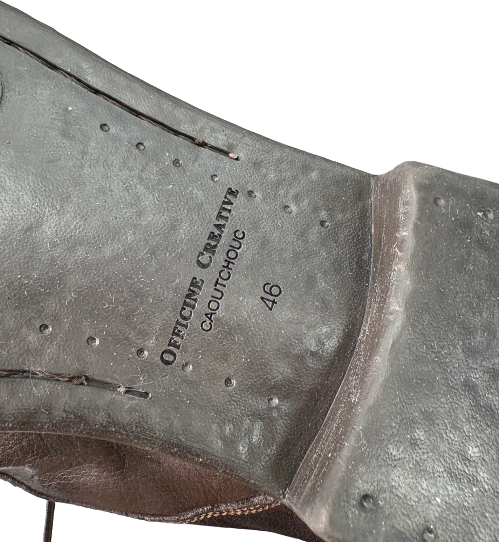 Officine Creative Brown Caoutchouc Leather Ankle Boots UK 12 EU 46 👞