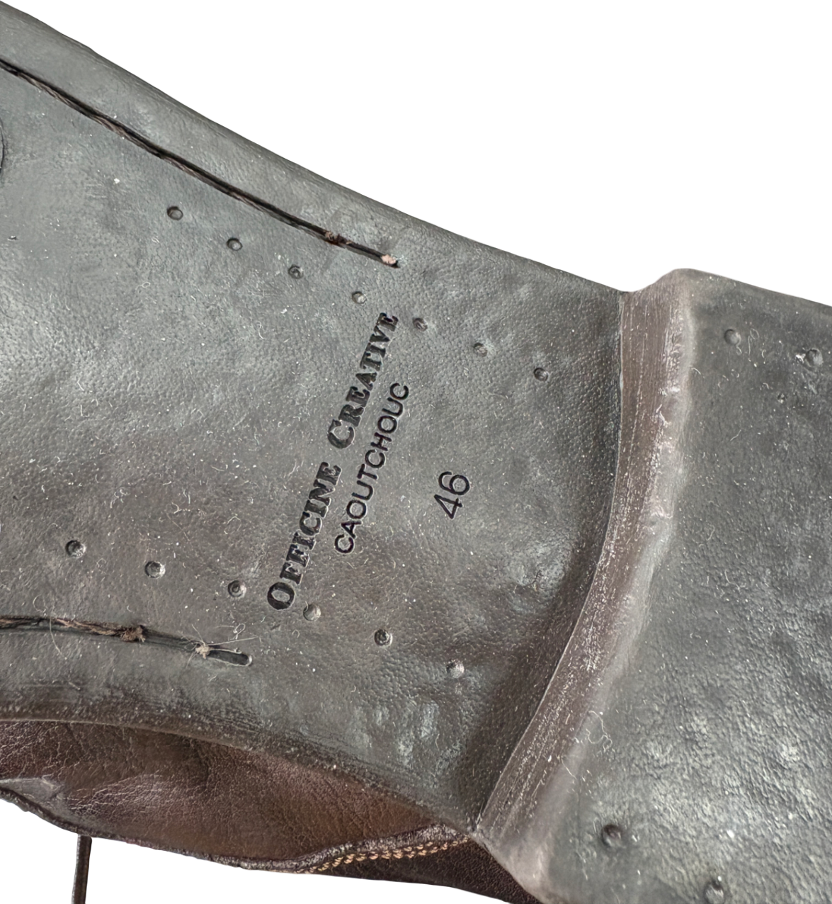 Officine Creative Brown Caoutchouc Leather Ankle Boots UK 12 EU 46 👞