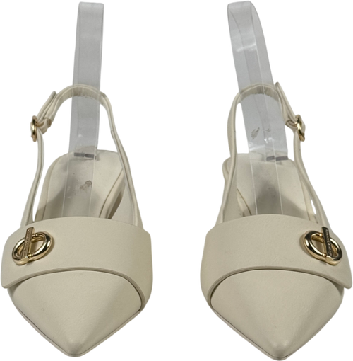 CHARLES & KEITH Cream Marley Slingback Pumps - Chalk UK 4 EU 37