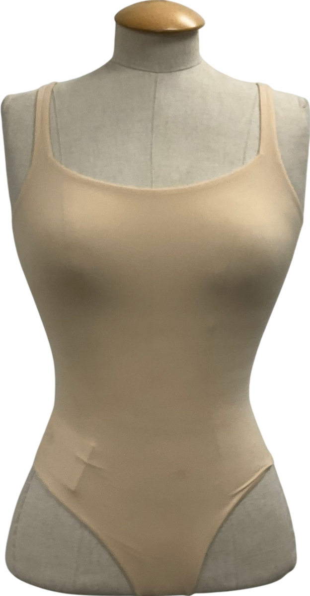 SKIMS Beige Fits Everybody Square Neck Bodysuit UK XXS
