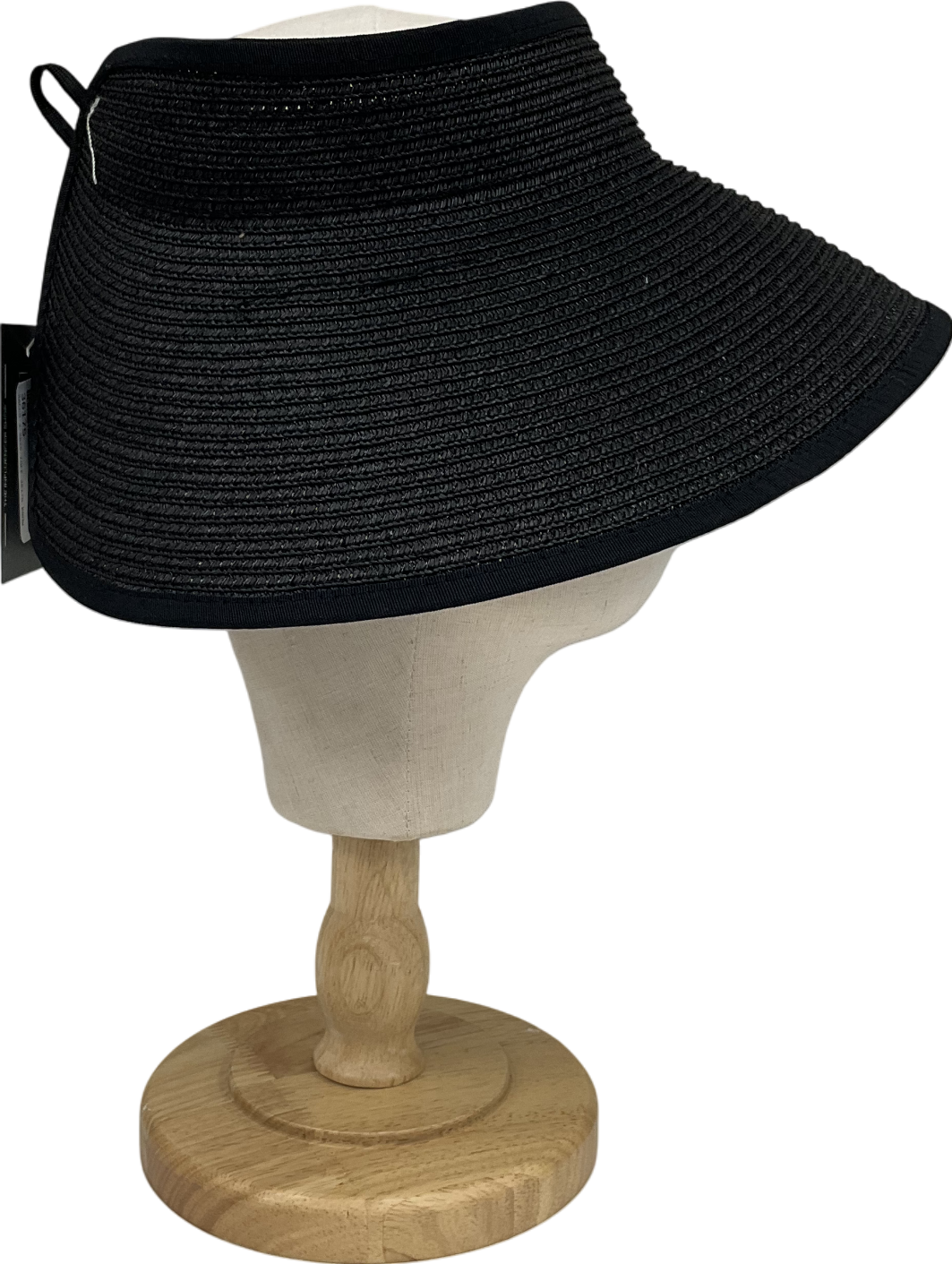 Black Sun Visor Hats For Women Wide Brim Straw Roll-up Ponytail Summer Beach Hat Uv Upf Packable Foldable Travel Summer One Size