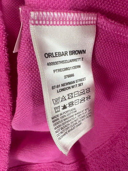 Orlebar Brown Pink Towelling Polo Shirt UK L