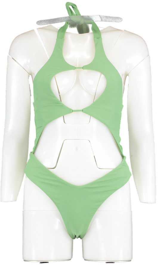 Love Wave Green Cut Out Swimsuit UK S