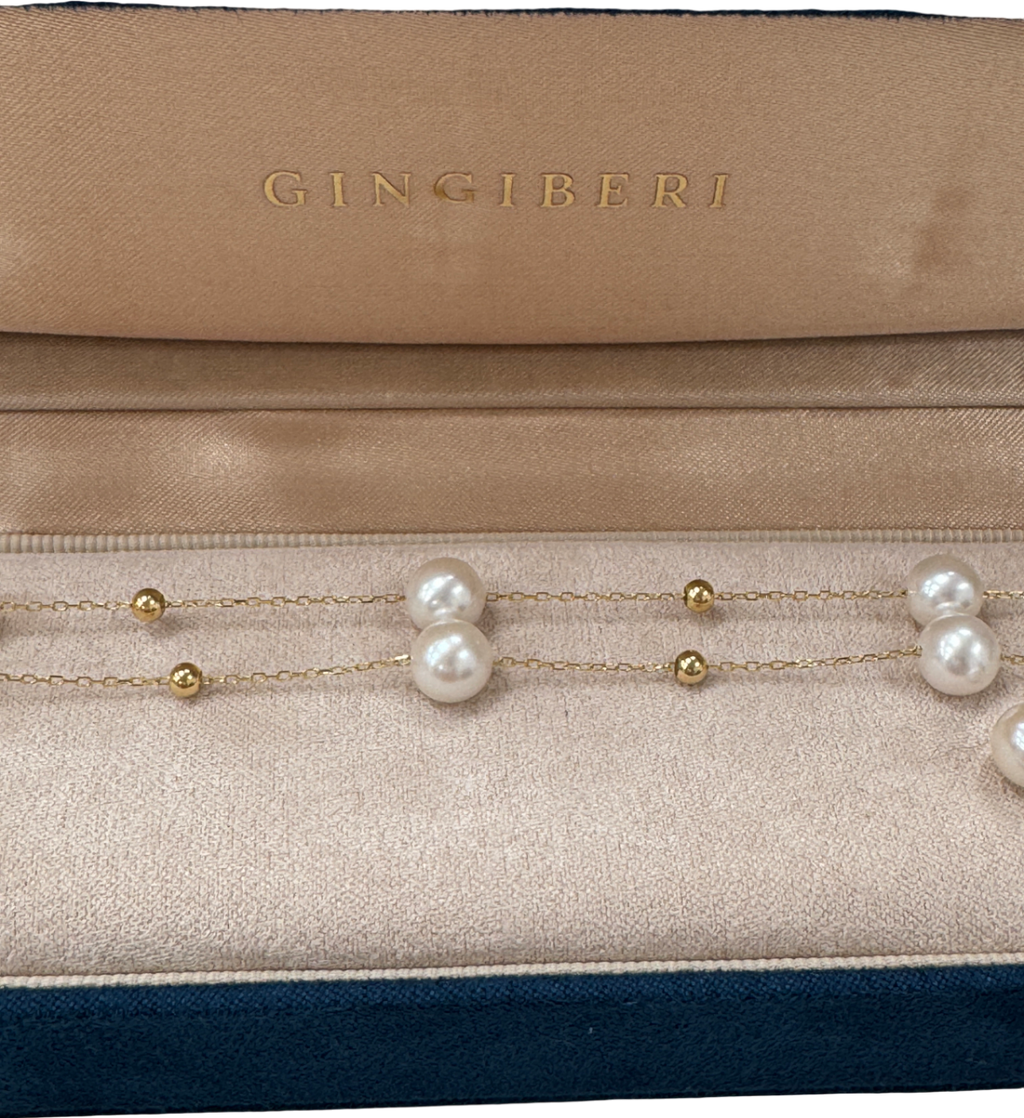 GINGIBERI The Starry Night real Pearl And 14k Yellow Gold Necklace