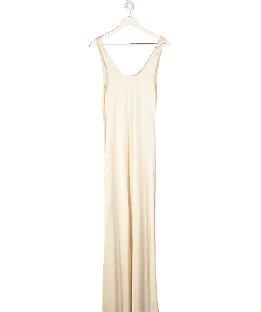 Reformation Cream Satin Maxi Dress UK S