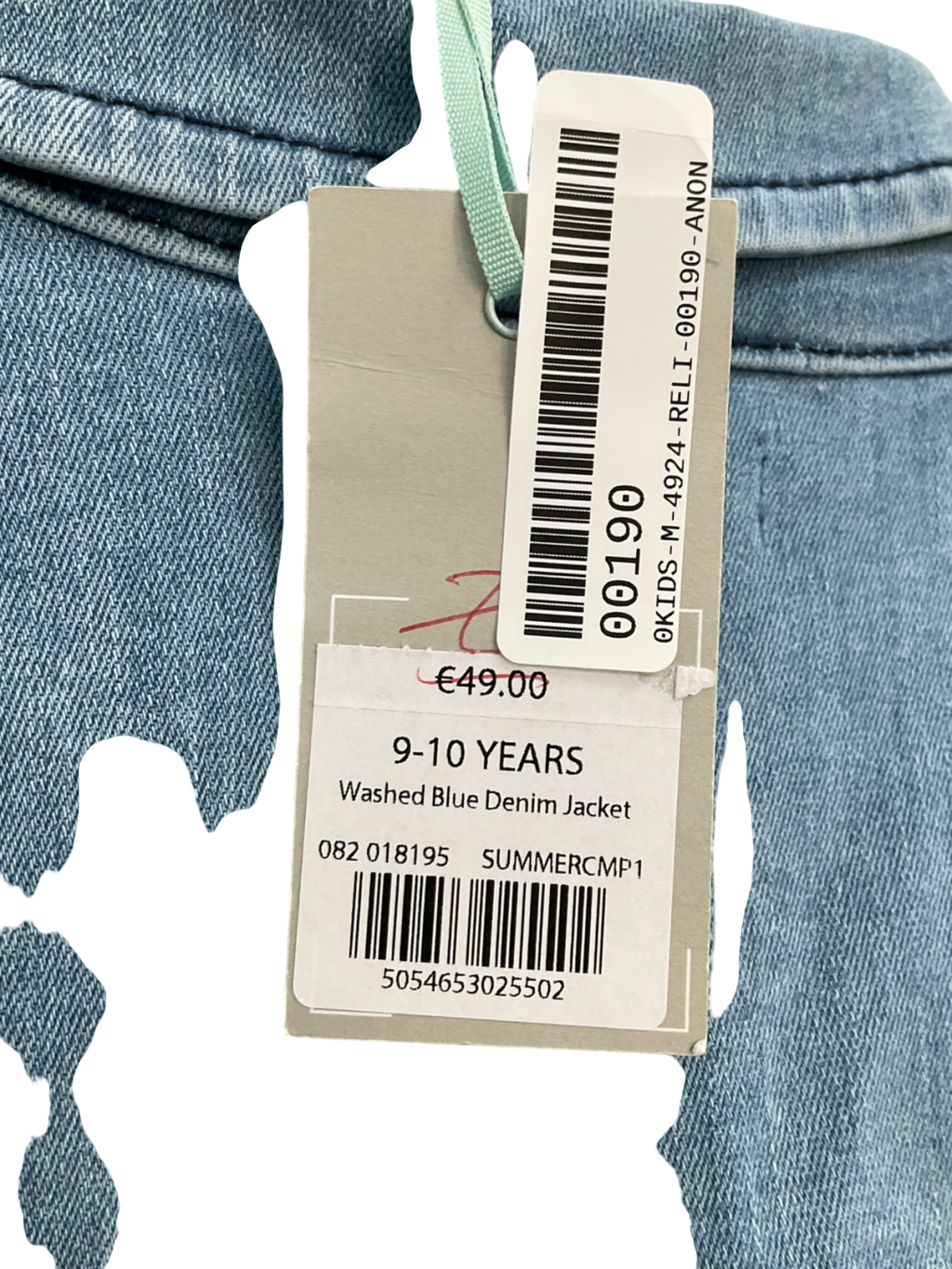 Mintie by Mint Velvet Blue Washed Denim Jacket 9 Years