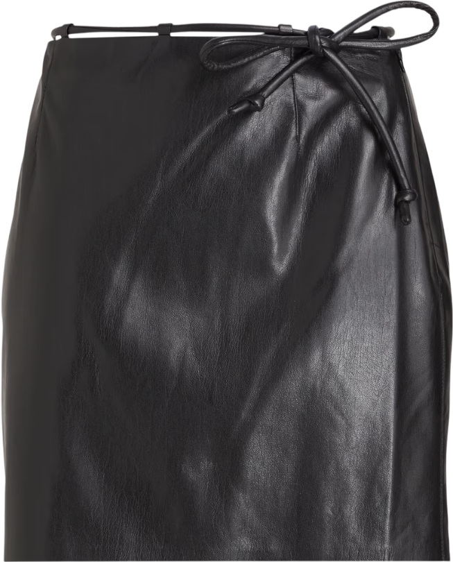 Nanushka Black Vegan Leather Okobor Mini Skirt UK XS