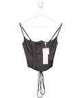 Oh Polly Black Hannie Lace Up Corset Top UK 4