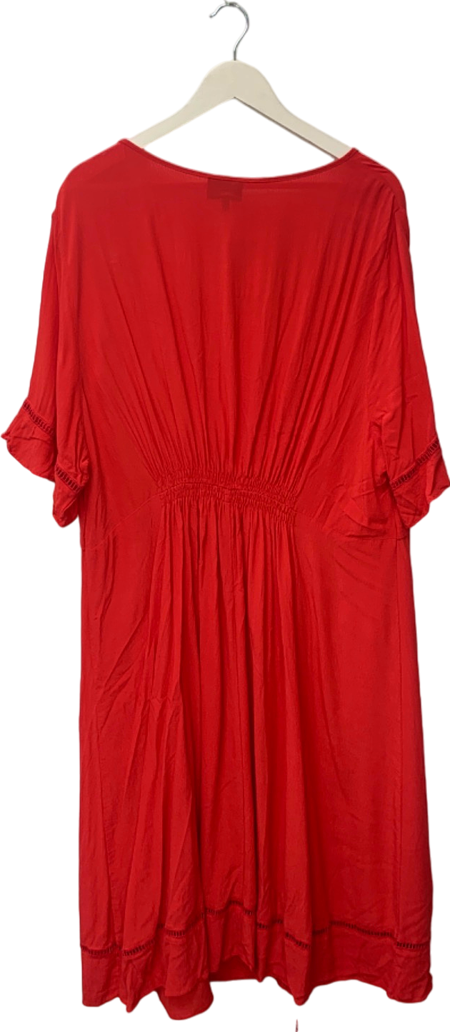 Live Unlimited Red V-Neck Dress UK 26